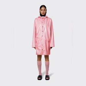 RAINS Women’s Outerwear Long Jacket BarbieCORE Pink NWT